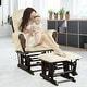 preview thumbnail 9 of 9, Costway Glider and Ottoman Cushion Set Wood Baby Nursery Rocking Chair