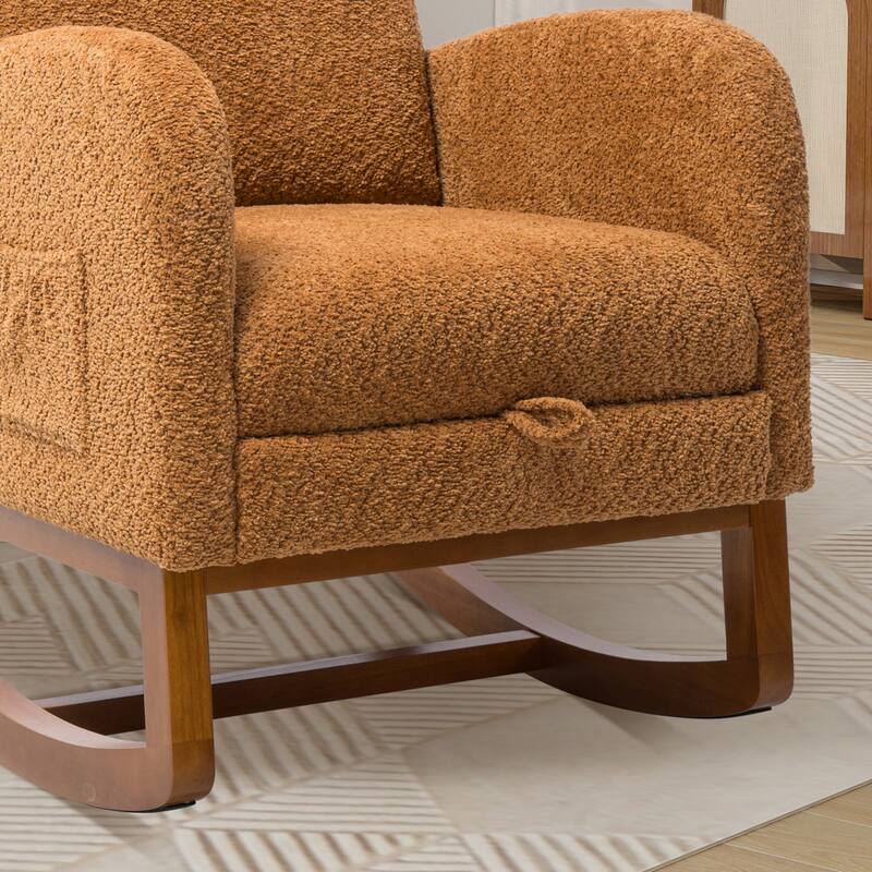 Modern Boucle Accent Rocking Chair, Set of 1