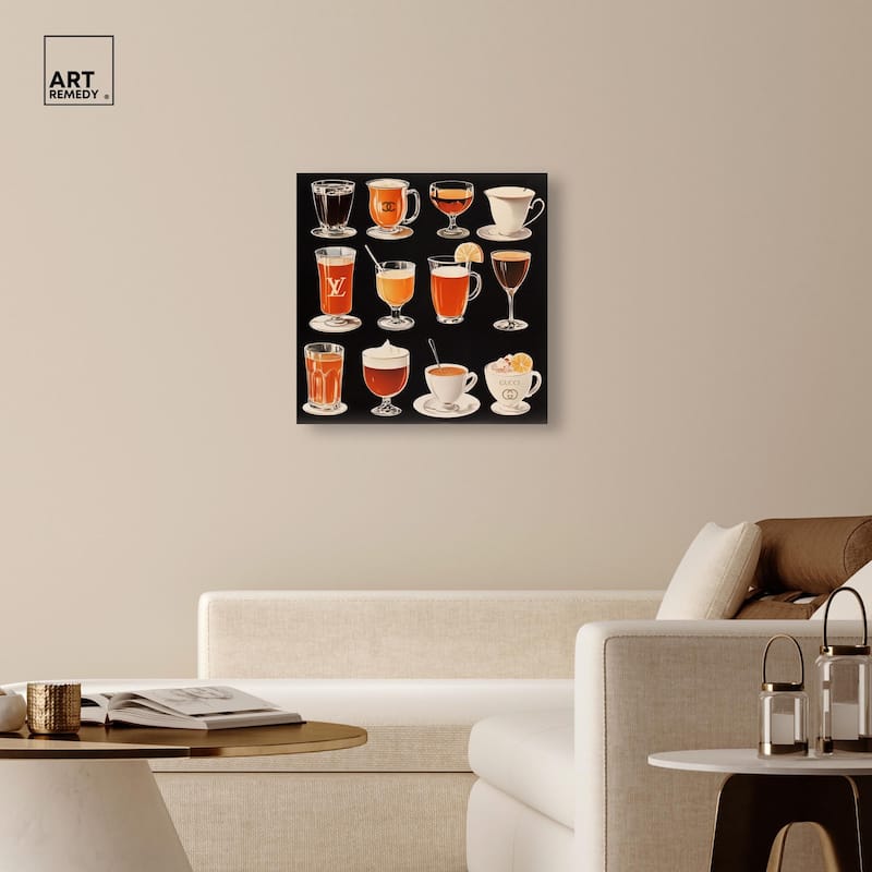 Glam Coffee Drink Collection Canvas by Art Remedy, Gallery Wrapped