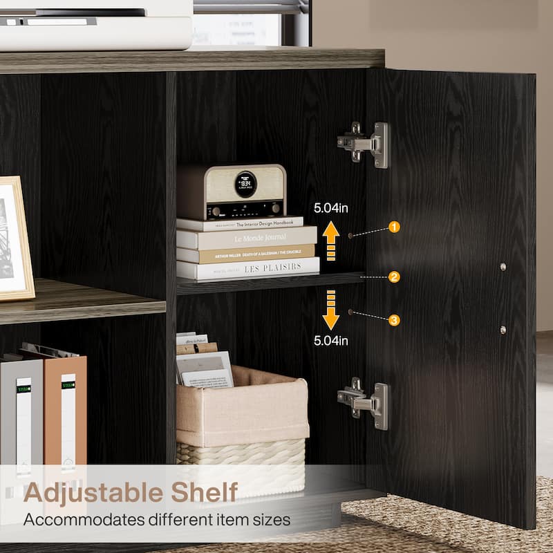 85.8" L-Shaped Executive Desk, Extra Large Office Desk with File Drawers