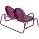 preview thumbnail 5 of 3, 2-Person Outdoor Retro Metal Tulip Double Glider Patio Chair, Purple