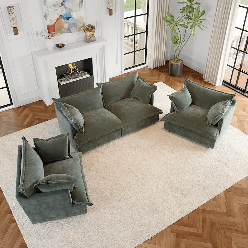 Cloud Chenille Upholstered Modular Sectional Sofa