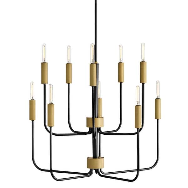 slide 2 of 12, Lark 83636 Austen 10 Light 30" Wide Candle Style Chandelier Black