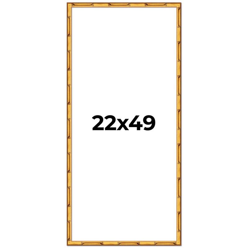 22x49 Frame Gold Bamboo Picture Frame Modern Photo Frame Includes UV Acrylic Shatter Guard Front Acid Free Foam Backing Board