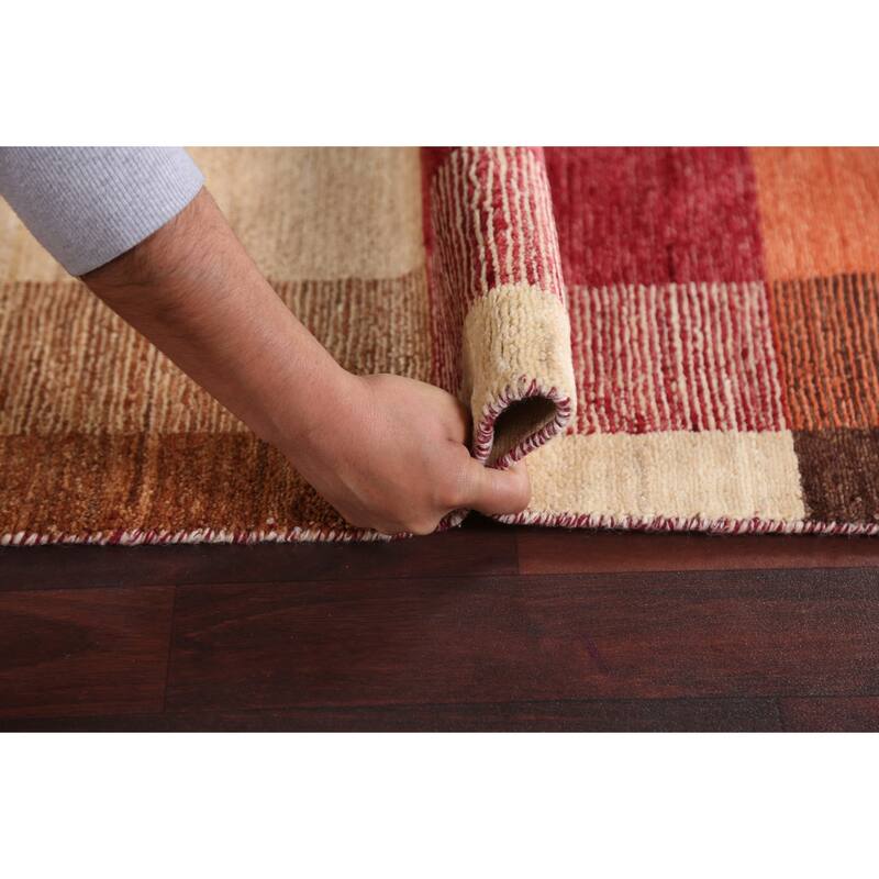 Modern Gabbeh Kashkoli Runner Rug Wool Hand-knotted Oriental Carpet - 2'6" x 14'10"