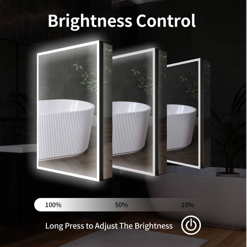 40" x 30" Lighted Medicine Cabinet with Mirror, Recessed Medicine Cabinets for Bathroom - 40" x 30"