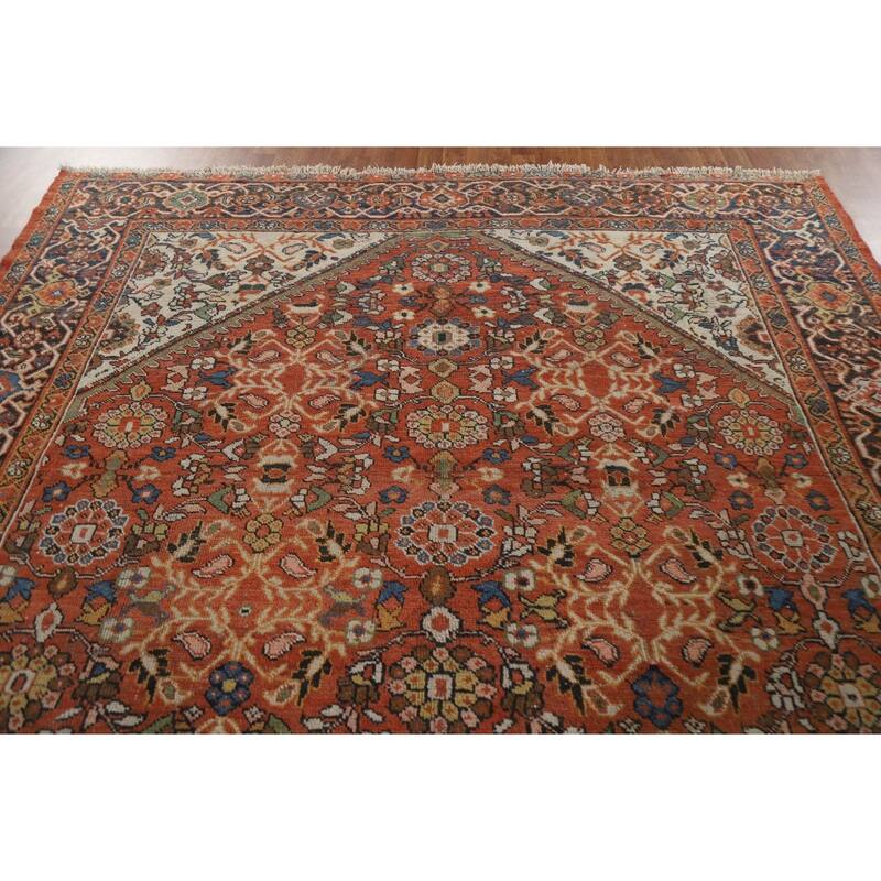 Pre-1900 Antique Mahal Persian Area Rug Hand-Knotted Wool Carpet - 8'4"x 12'0"