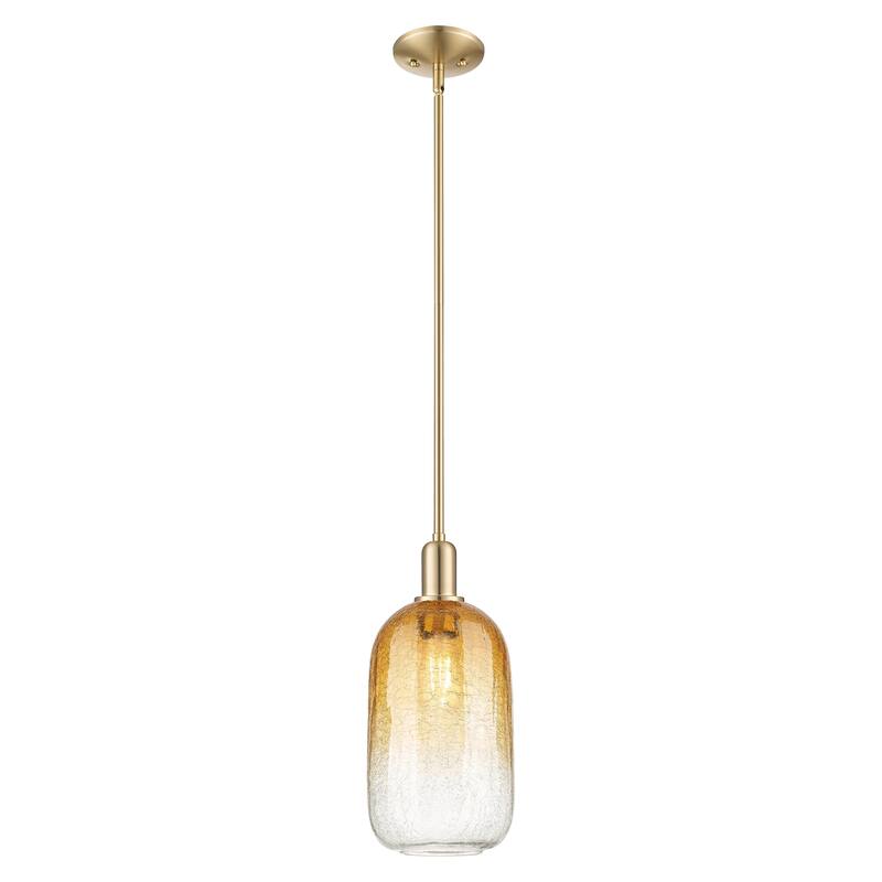 Innovations Lighting Downtown Urban - Brookhaven Cloche - 1 Light 7" Stem Hung Mini Pendant - Champagne Bronze/Amber Shade