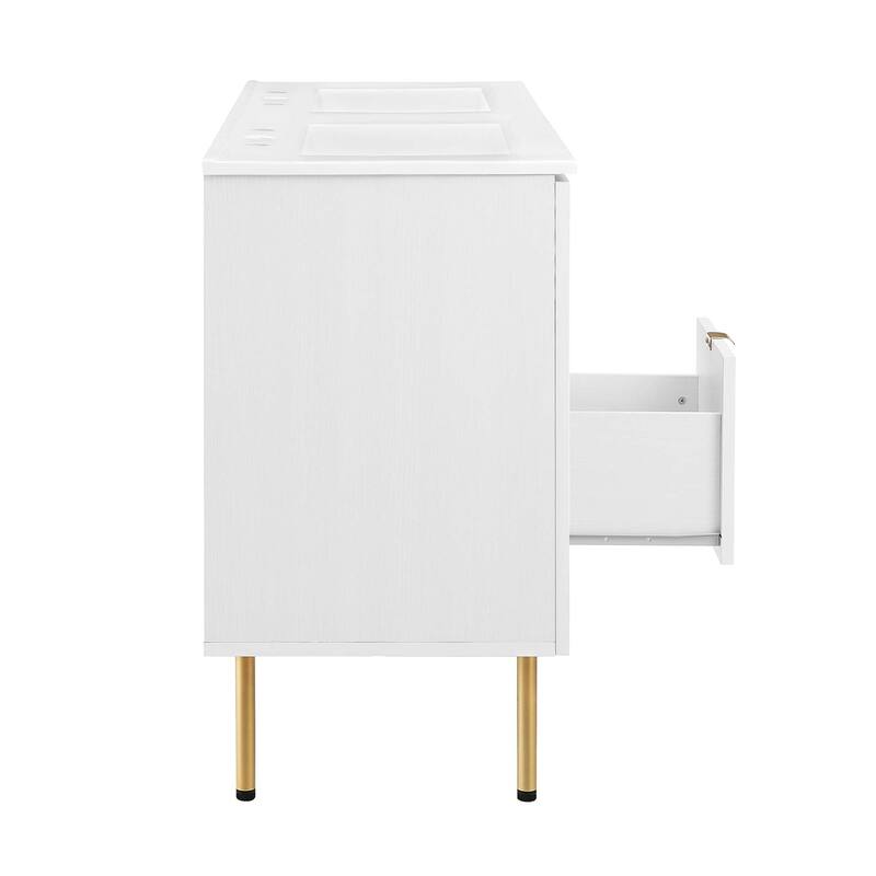 Chaucer 18"/24"/30"/36"/48"Single Basin/48" White Basin Bathroom Vanity