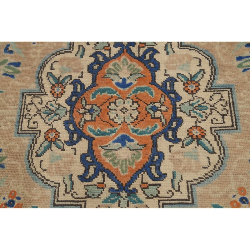 Hand Knotted Oriental 100% Wool Carpet Traditional Floral Greys & Charcoal Tabriz Area Rug - 12' 1'' X 9' 0''