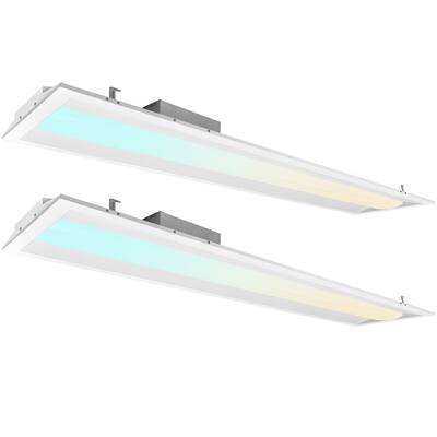 Luxrite 1x4 FT Center Basket LED Troffer Panel 16/20/30W 3 Color Options 3500K/4000K/5000K Dimmable Damp Rated 2 Pack