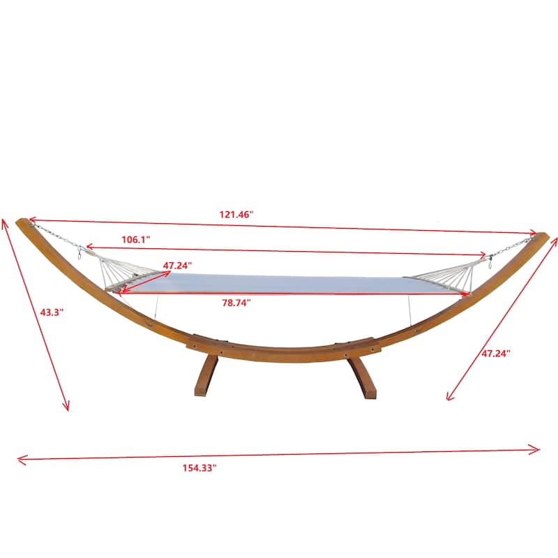 Canvas Hammock with Stand - Indoor/Outdoor 1-Person Hanging Bed, 350lb Capacity