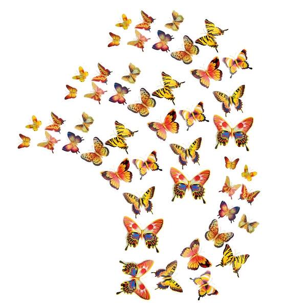 Shop 48pcs 3d Butterfly Wall Sticker Decal With Sticker For