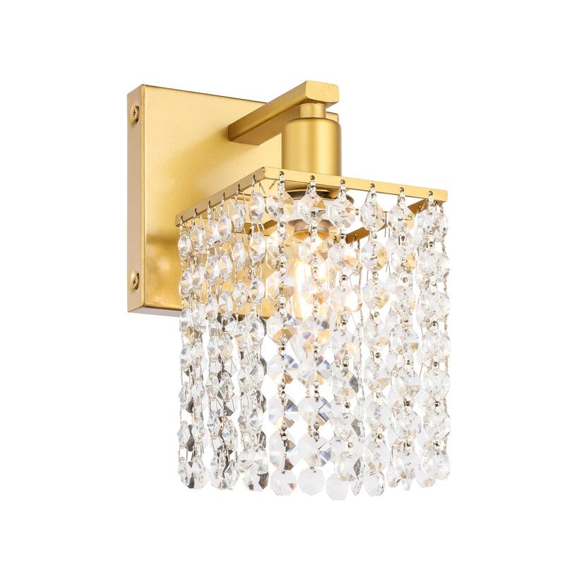 Olivia 1-Light Clear Crystals Wall Sconce