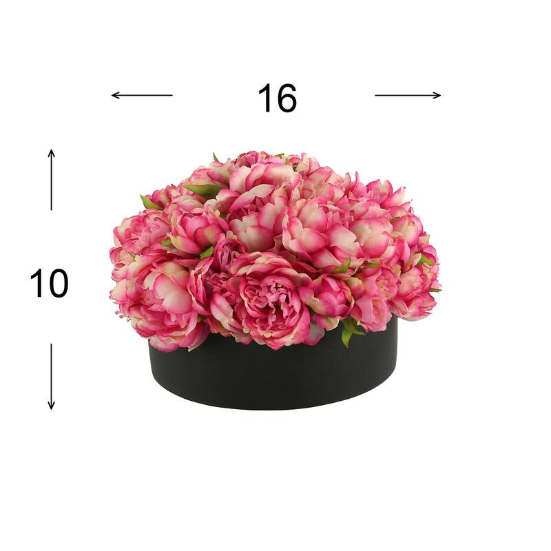 Peony Arrangement in a Round Fiberstone Planter