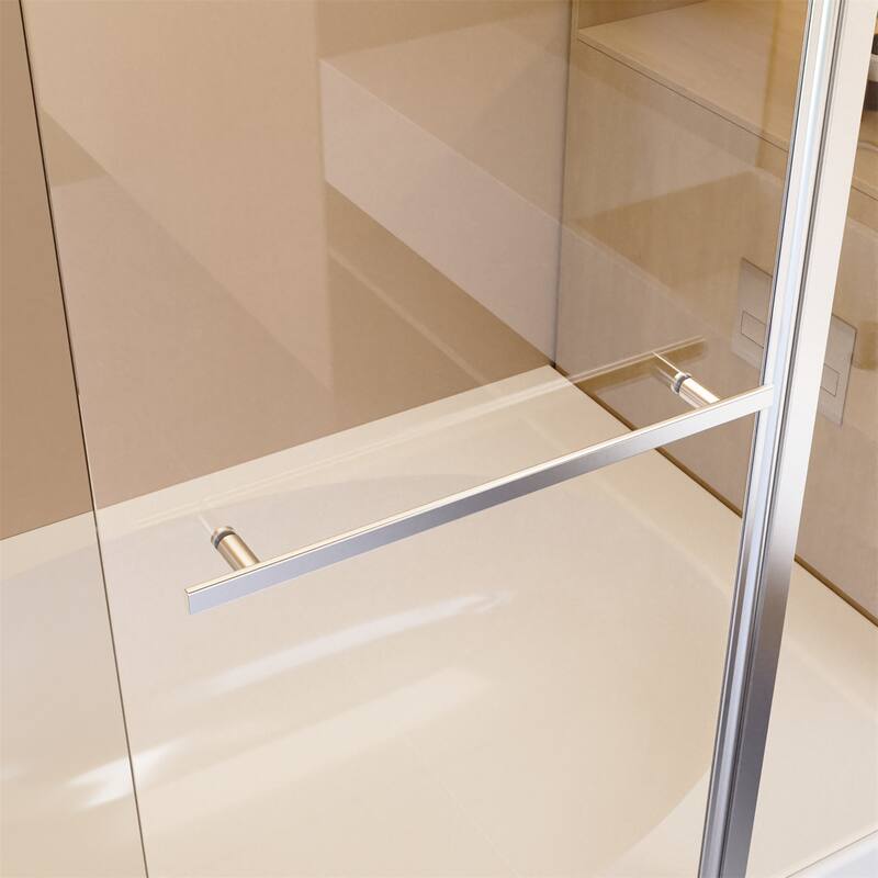 Frameless Folding Shower Doors w/ 1/4" Thick SGCC Tempered Glass Door