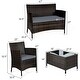 preview thumbnail 44 of 49, Costway 8PCS Rattan Patio Furniture Set Cushioned Sofa Chair Coffee - See Details
