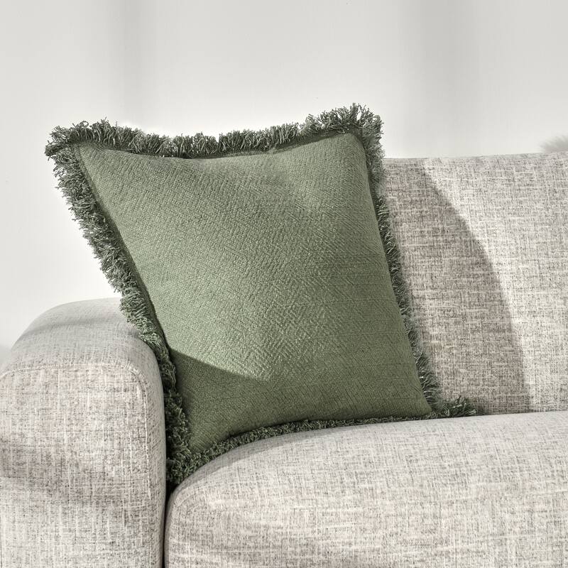 Villa by Classic Home Agatha 22" Linen Blend Throw Pillow - Green