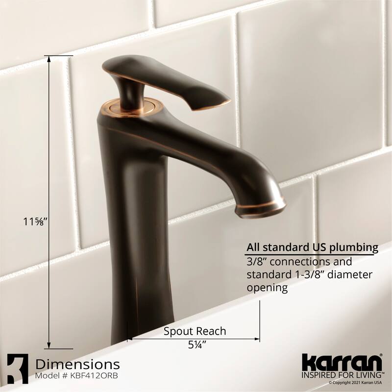 Karran VC-301-WH Valera 23" Vitreous China Vessel Bathroom Sink in White with Faucet and drain in Oil Rubbed Bronze