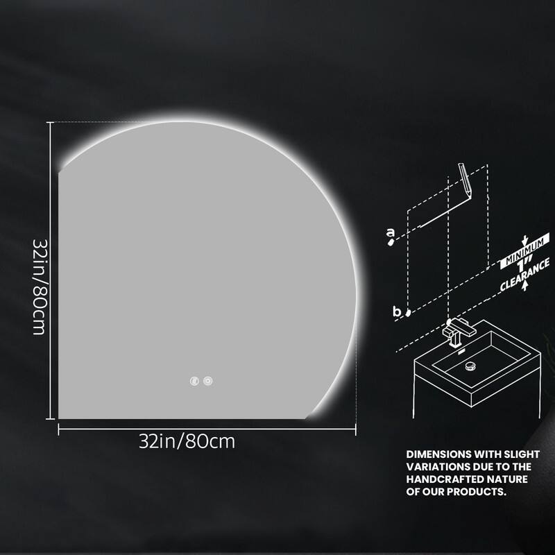 Yulika Irregular LED Mirror for Bathroom with Front Light and Backlit with Dimmable 3 Light Modes