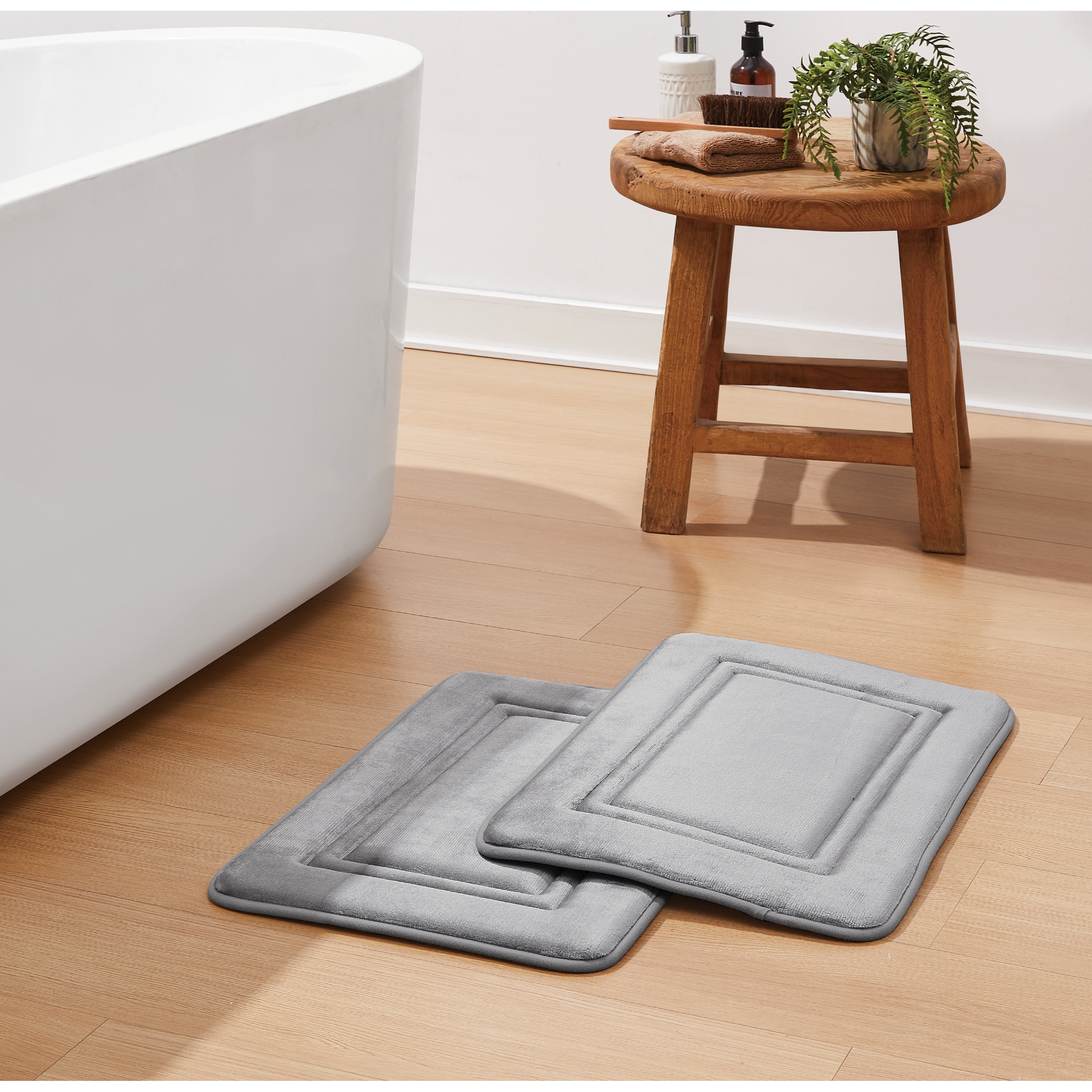Simply Essential™ Antimicrobial Memory Foam Set of 2 Bath Rug