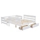 preview thumbnail 16 of 68, Wooden Bunk Bed with Ladder & Guardrails, Solid Wood Low Bunkbeds, can be Convertible into 2 Platform Bedframe