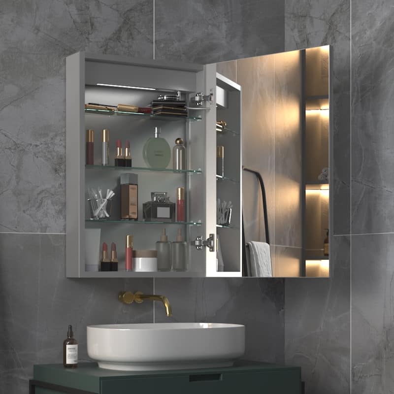 ExBrite Led Lighted Medicine Cabinet Recessed or Surface with Mirrors