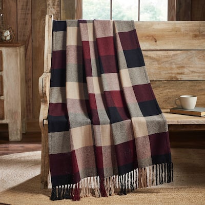 Heritage Farms Primitive Check Woven Throw 50x60