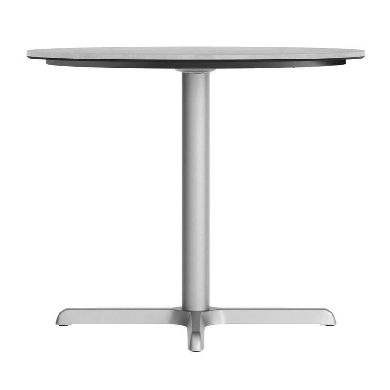 Commercial All-Weather HPL Tabletop with Crisscross Base - 36"W x 36"D x 31"H
