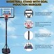 preview thumbnail 5 of 7, Adjustable Portable Basketball Hoop with Shatterproof Backboard