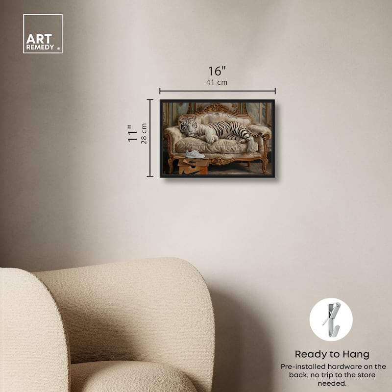 Lounging Sneaker Tiger Canvas by Art Remedy