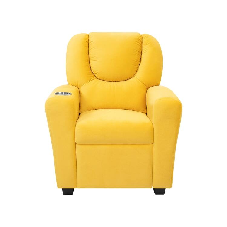 Pushback Kids Recliner Chair with Footrest & Cup Holders - Ultimate Comfort for Toddlers