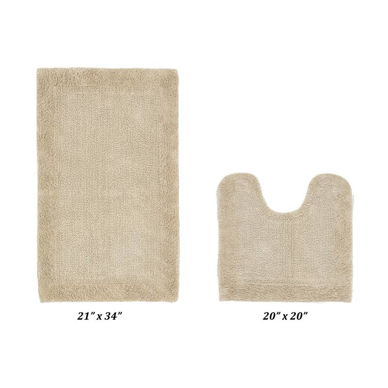 Better Trends Bath Rugs Set 100% Cotton Tufted Soft Water Absorbent Bathroom Rug for Shower, Sink Bath Mats Edge Collection