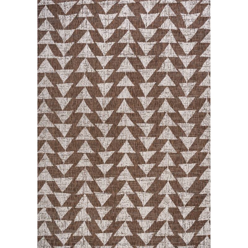 JONATHAN Y Marokko Modern Tribal Geometric Indoor/Outdoor Area Rug - 8 X 10 - Brown/Beige