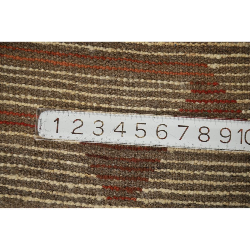 Moroccan Oriental Rug Hand-Knotted Geometric Wool Carpet - 4'2" x 5'11"
