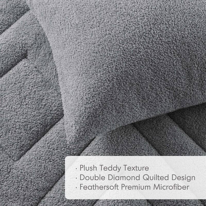 Chelsea Square Kyla Double Diamond Quilted Teddy Comforter Set