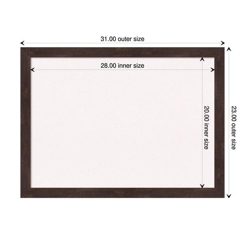Fresco Wood Framed White Corkboard Bulletin Board - Fresco Dark Walnut - Board Size 28x20