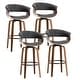 preview thumbnail 162 of 167, Glitzhome Set of 2 or 4 Modern Counter & Bar Height Wooden Swivel Bar Stools Set of 4 - Black Woven - Bar Height
