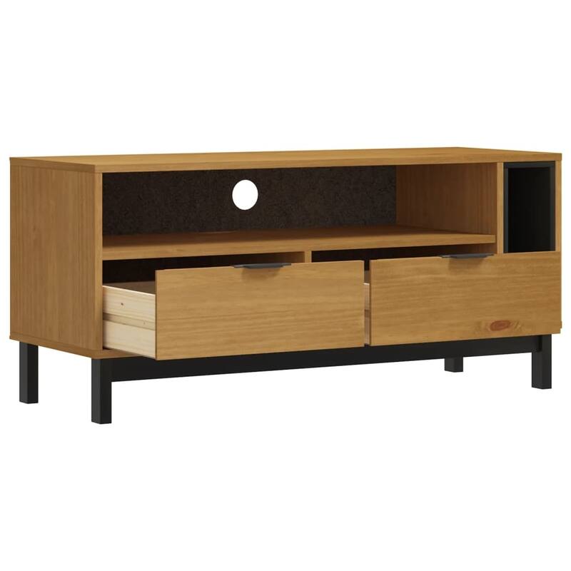 vidaXL TV Stand FLAM 43.3"x15.7"x19.7" Solid Wood Pine - 43.3" x 15.7" x 19.7"