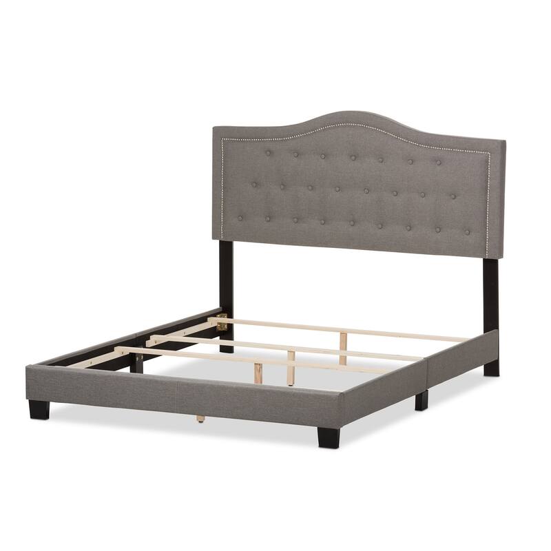 King Size Bed Fabric Upholstered Grey Bedroom Furniture Modern Design