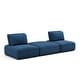 preview thumbnail 20 of 115, Furniture of America Lyndon 3-Piece Modular FSC & OEKO TEX Loveseat Sofa with Ottoman Square Ottoman - Blue Chenille