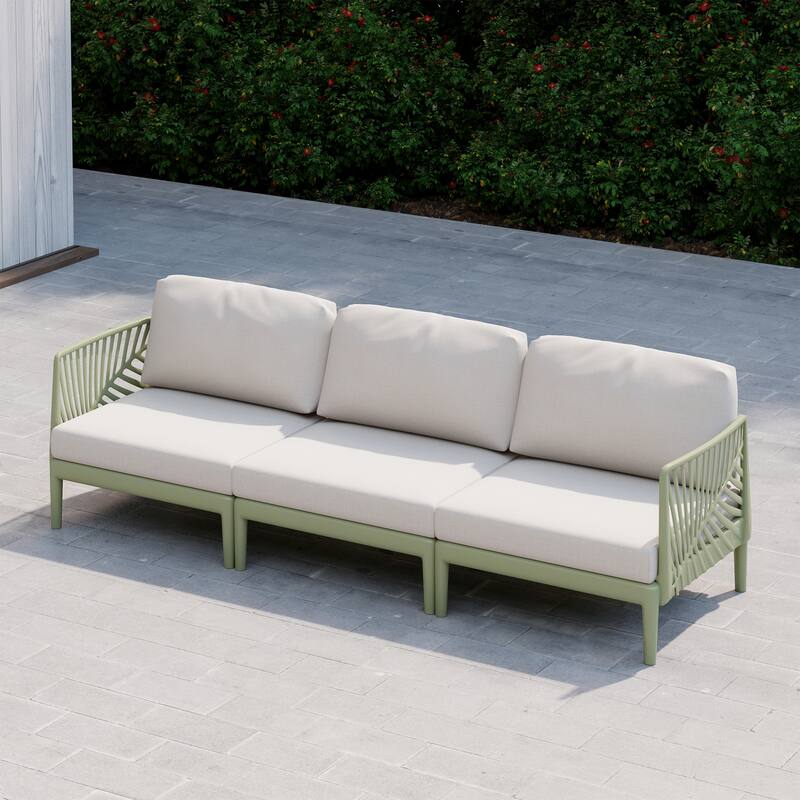 Frond and Form Outdoor Patio Sofa with Cushions
