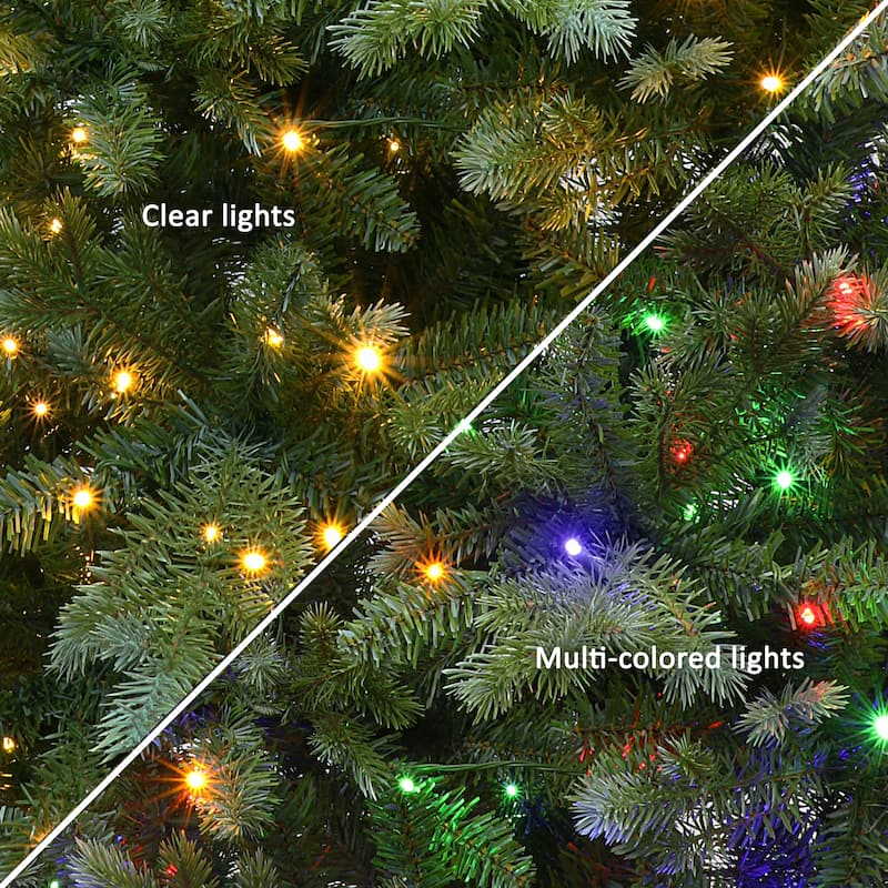 Puleo International 7.5 ft. Pre-Lit Artificial Linden Fir Tree