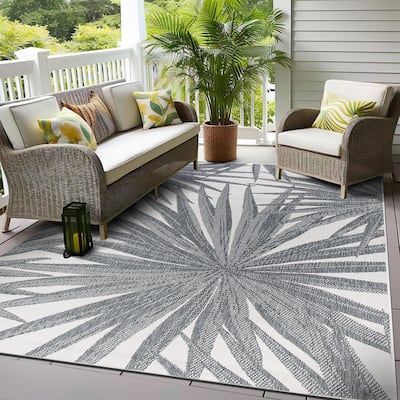 World Rug Gallery Tropical Nature Inspired Indoor/Outdoor Area Rug