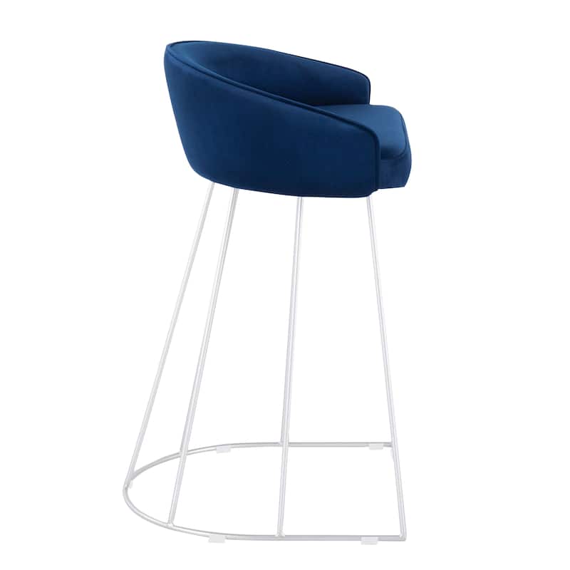 Silver Orchid Haid Velvet Upholstered Counter Stool (Set of 2)