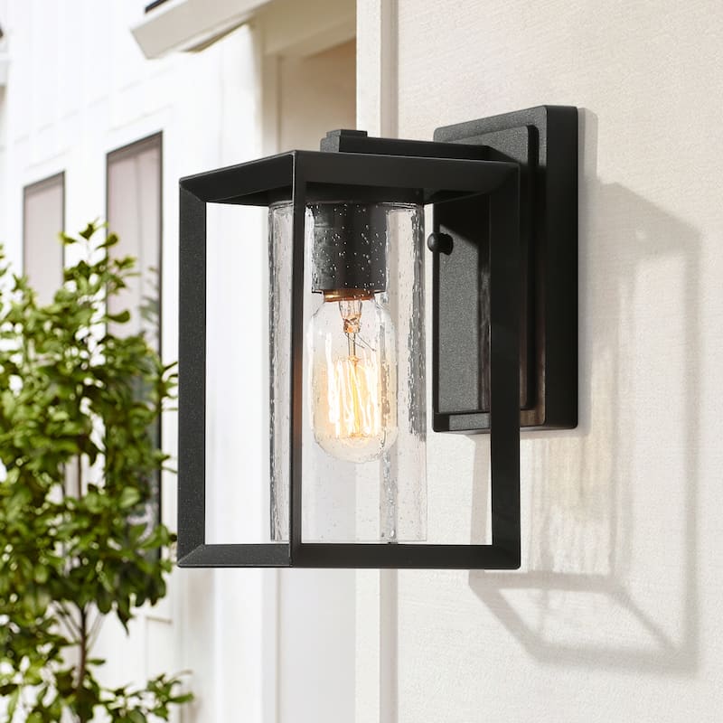 Black Outdoor Garage Lights Wall Lantern Waterproof Sconces - L 5" x W 6.5" x H 9"