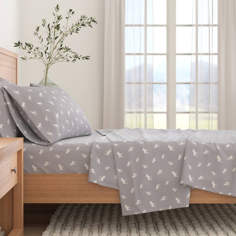 Linery & Co. Winter Turkish Cotton Double-Brushed Flannel Bed Sheet Set