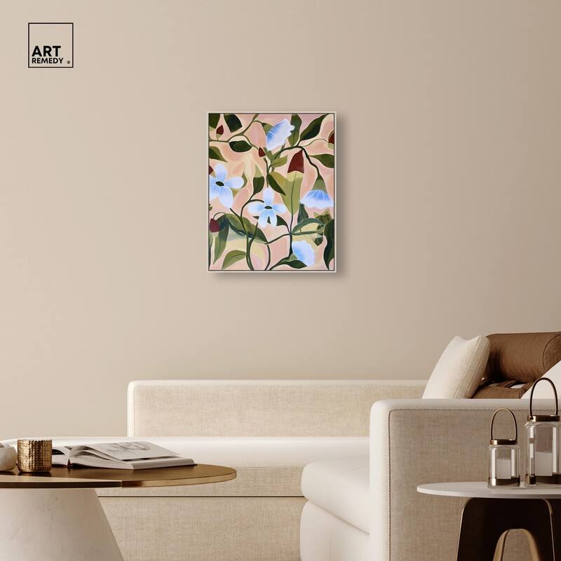 Bold Peach Petal Motif Canvas by Art Remedy