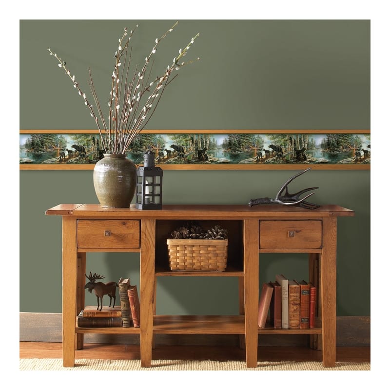 Chesapeake Bear Necessities Multicolor Mountain Lake Border - 6 x 180 x 0.025