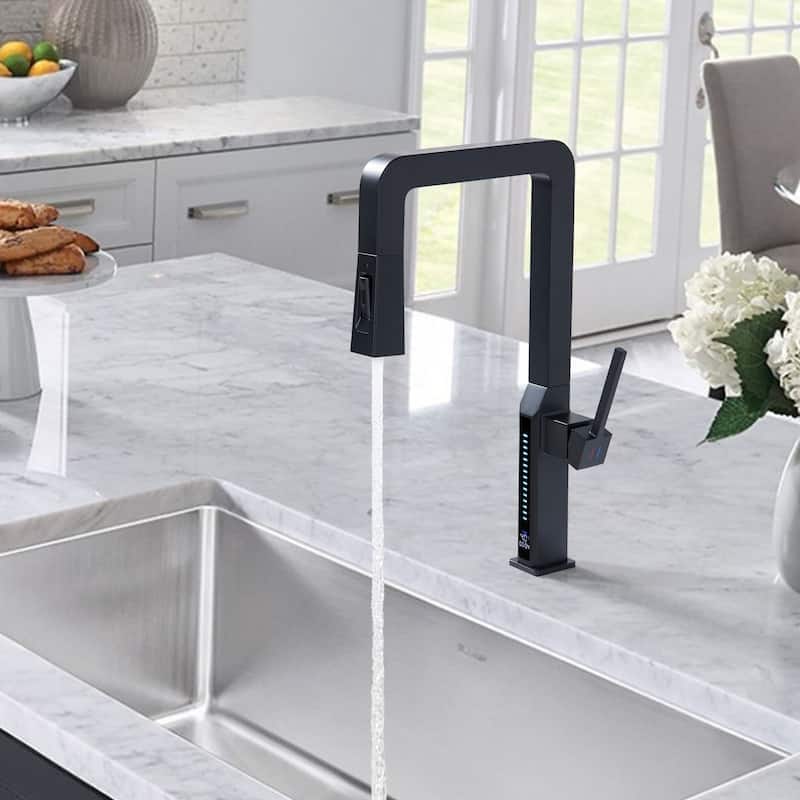 17-1/4"H Kitchen Sink Faucets with Pull Down Sprayer, Kitchen Faucet for Sink